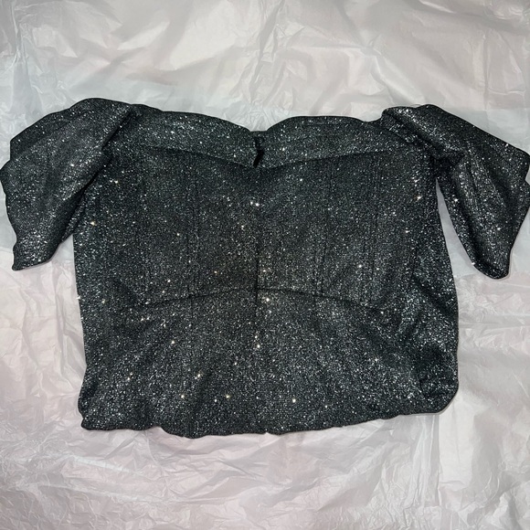 House Of CB 'Ophelia' Silver Off Shoulder Corset Mini Dress - Picture 7 of 11